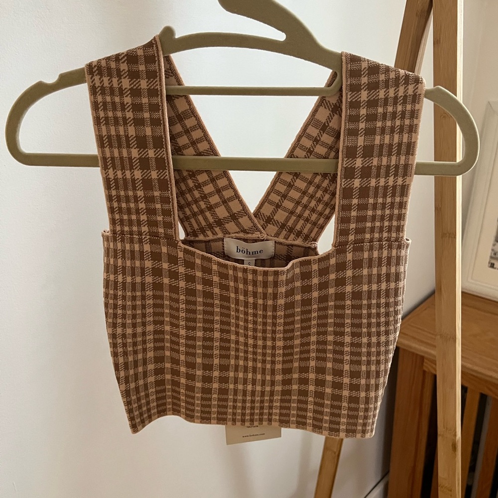 Böhme Milan Plaid Crop Top